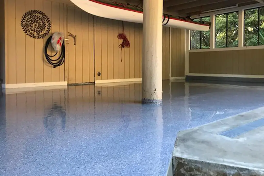 Polyurea finish on concrete basement floor